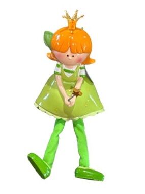 Green Fairy Princess shelf  sitter piggy bank  Orange Hair